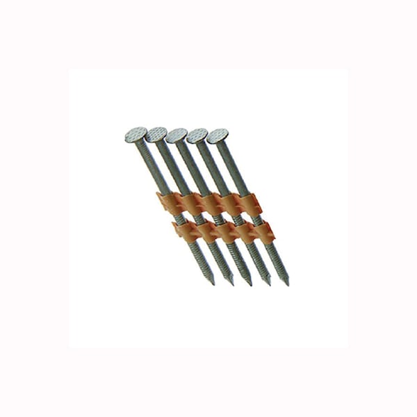 Collated Framing Nail, Steel, Hot Galvanized Finish, 21 Degrees
